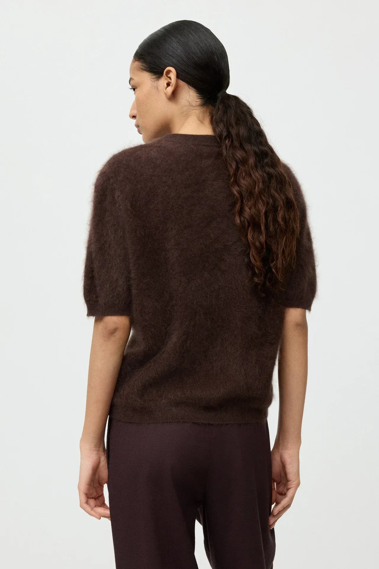 Pullover Brushed Short Sleeve in Mocha
