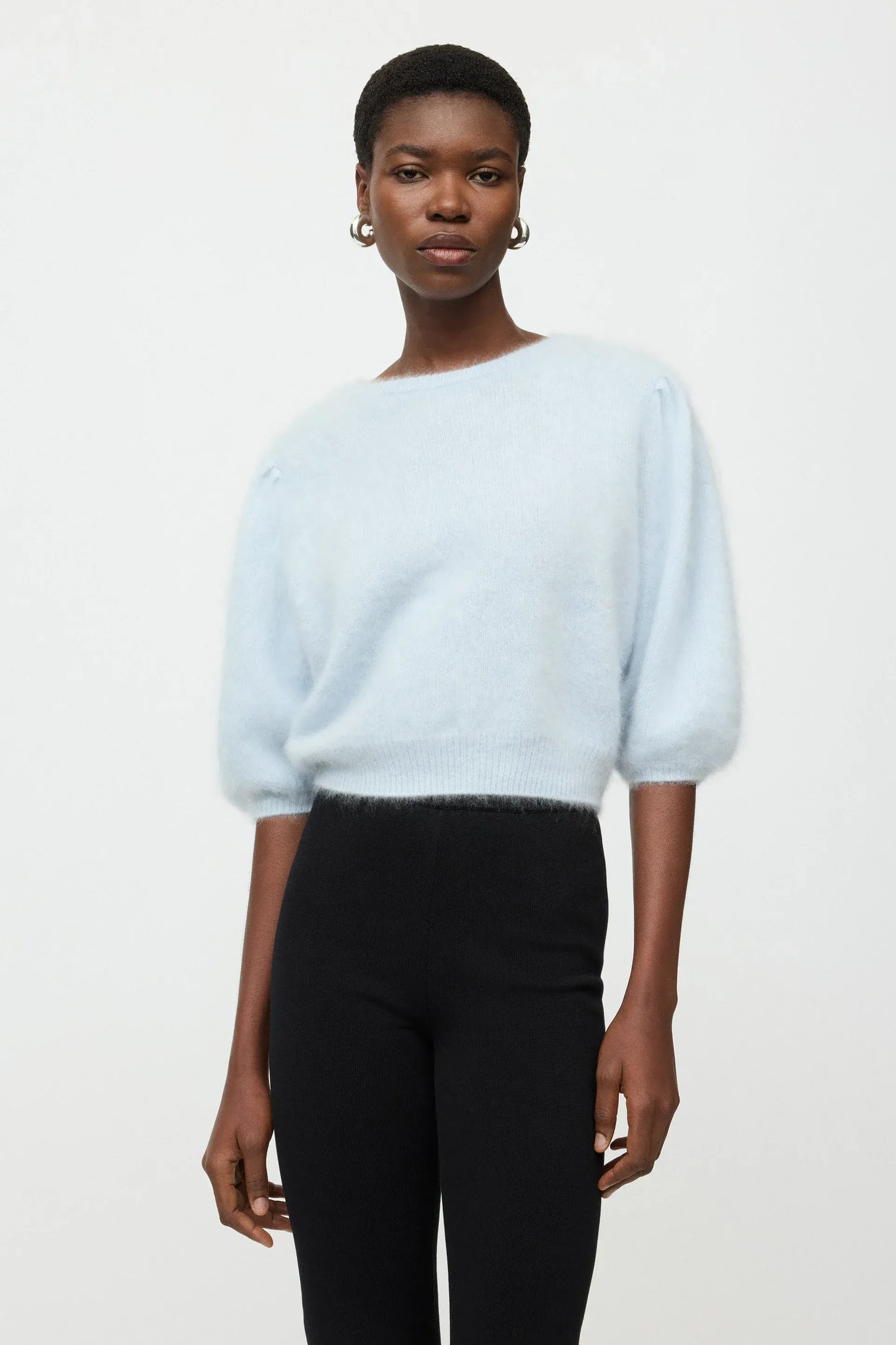 Pullover Brushed Top in Ice Blue