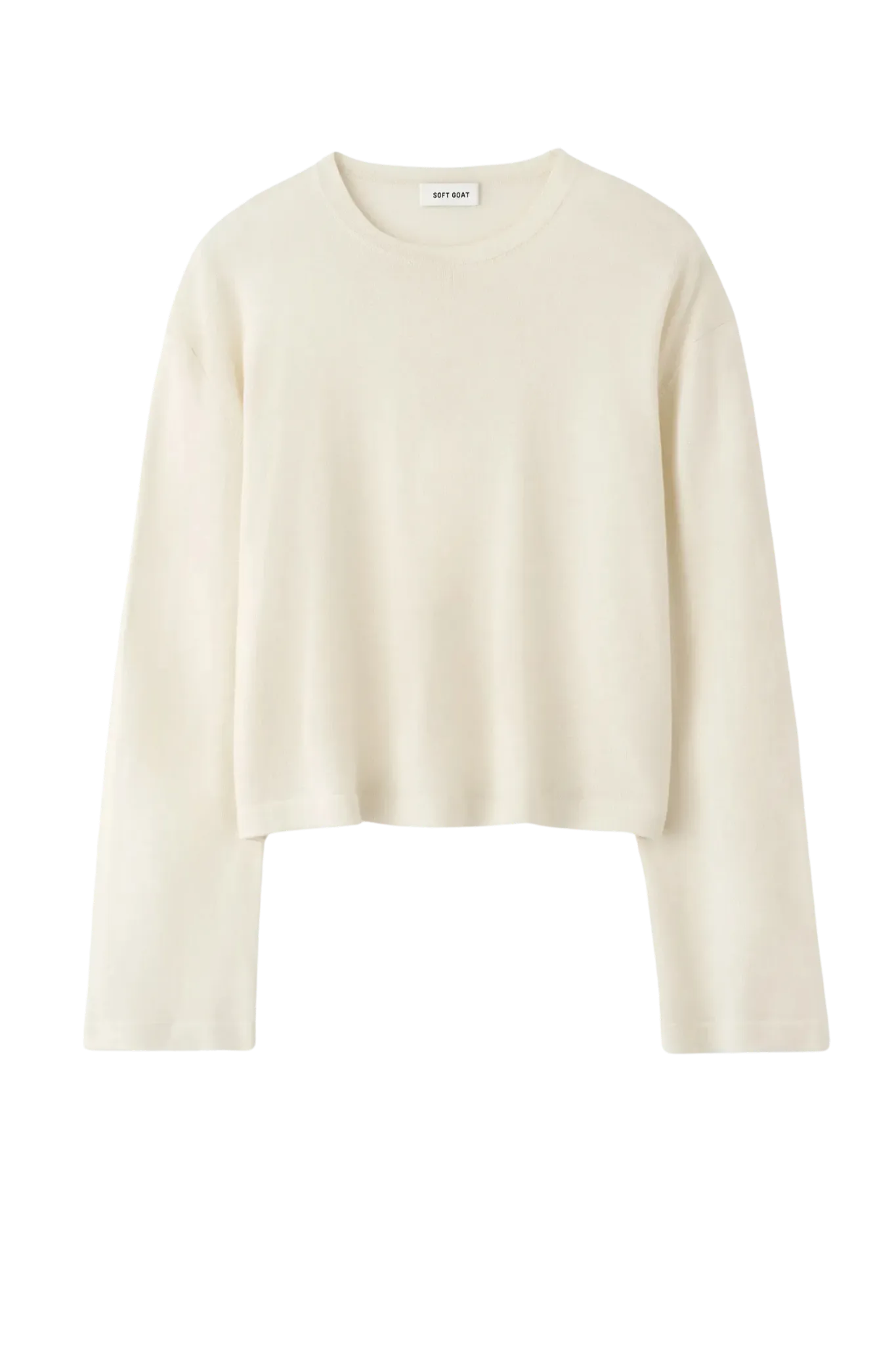 Pullover Fine Knit Crewneck in Feather White
