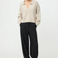 Pullover Relaxed Fit Polo Shirt in Chalk