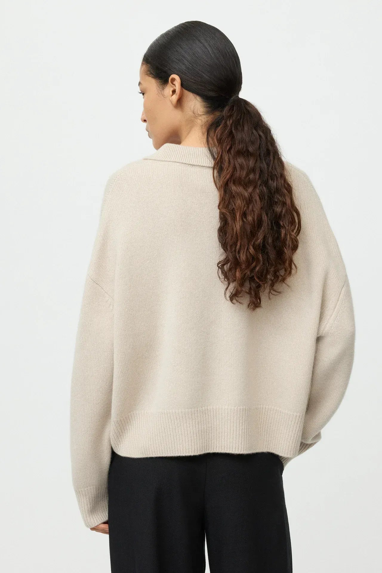 Pullover Relaxed Fit Polo Shirt in Chalk