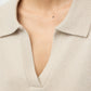 Pullover Relaxed Fit Polo Shirt in Chalk