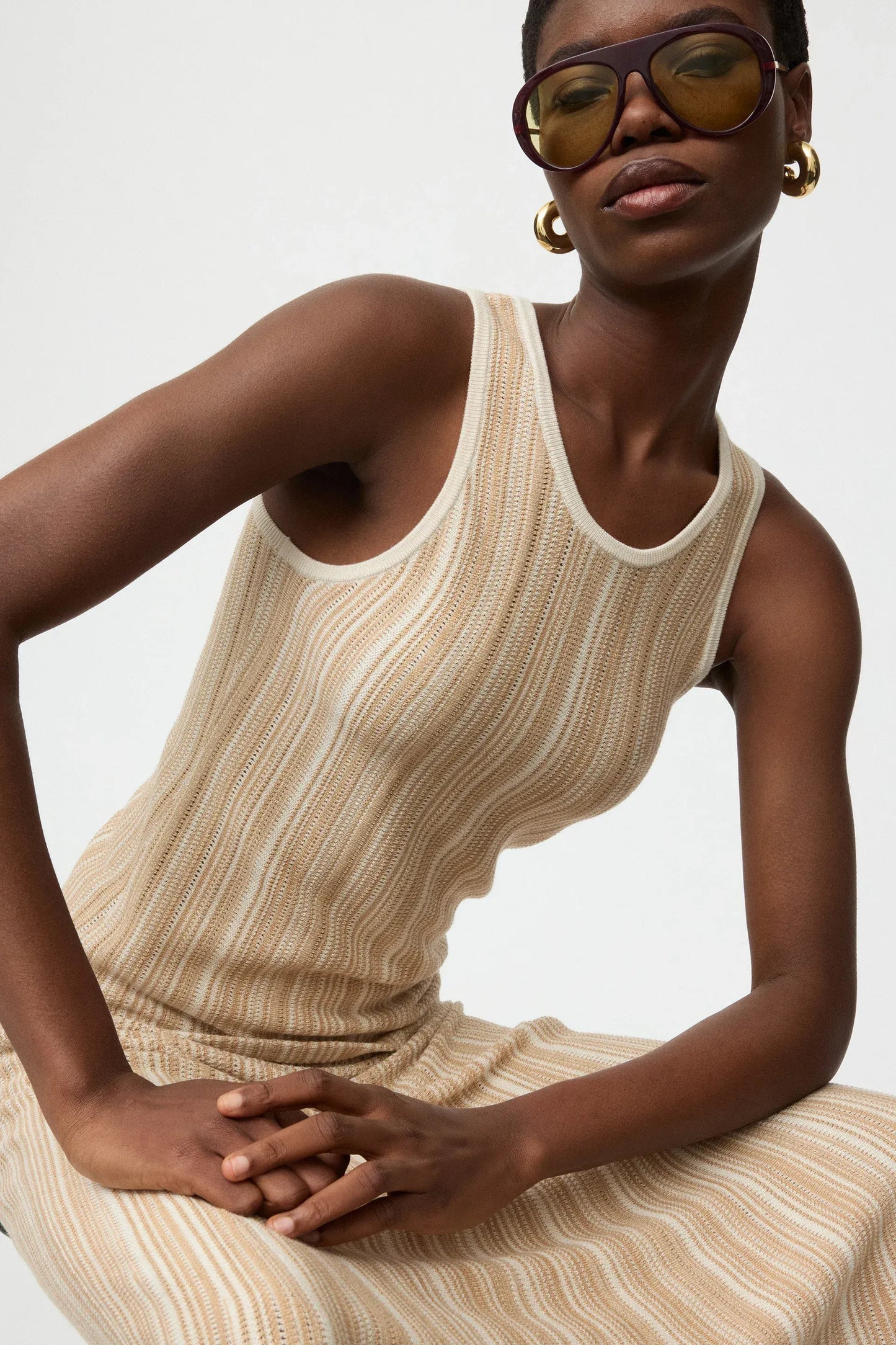 Rock Textured Striped in Camel