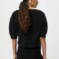 Shirt Brushed V-Neck in Black