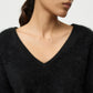 Shirt Brushed V-Neck in Black