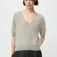 Shirt Brushed V-Neck in Greige