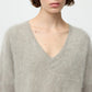 Shirt Brushed V-Neck in Greige