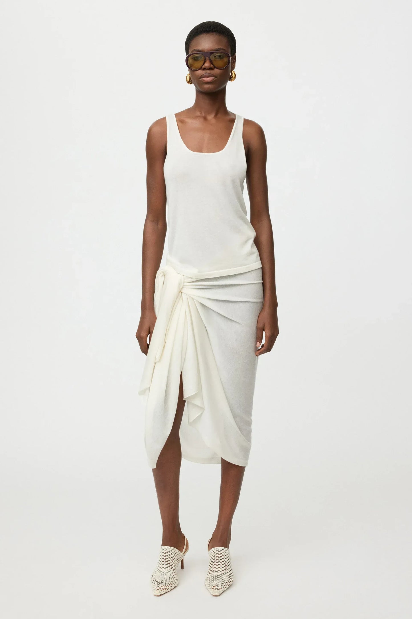 Top Featherlight Singlet in Feather White