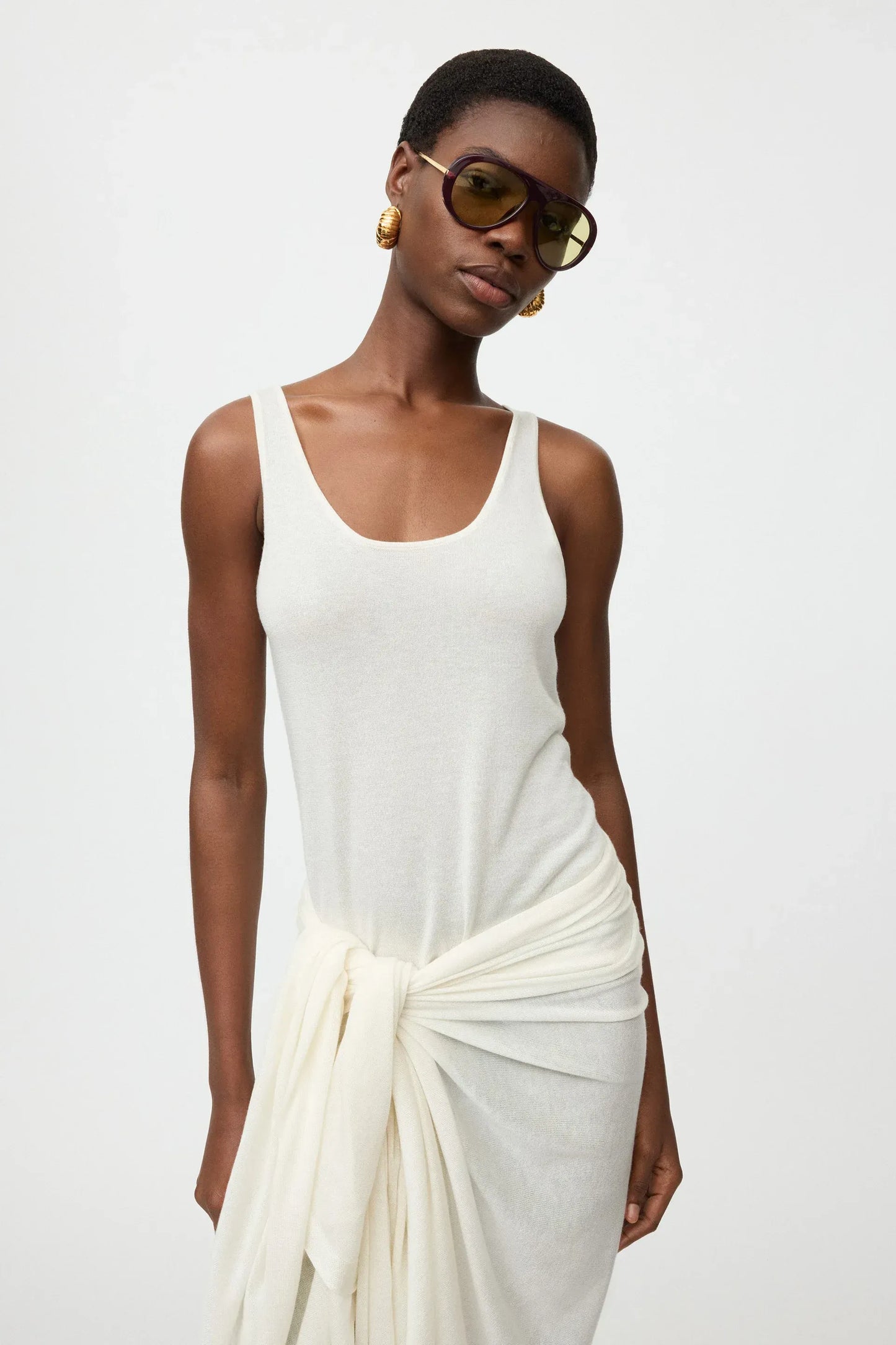 Top Featherlight Singlet in Feather White