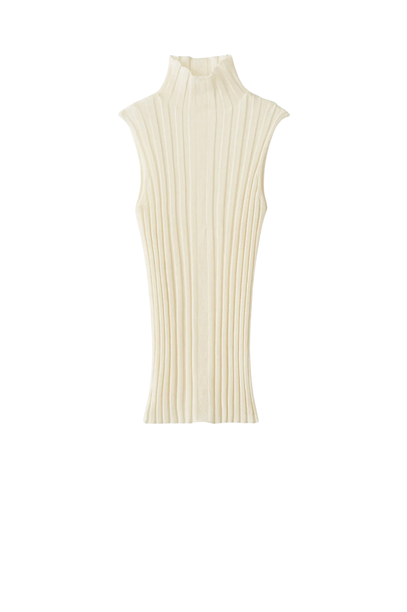 Top Featherlight Turtleneck Singlet in Bone