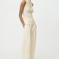 Top Featherlight Turtleneck Singlet in Bone