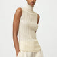 Top Featherlight Turtleneck Singlet in Bone