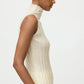 Top Featherlight Turtleneck Singlet in Bone