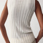 Top Featherlight Turtleneck Singlet in Bone