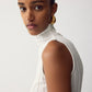 Top Featherlight Turtleneck Singlet in Bone