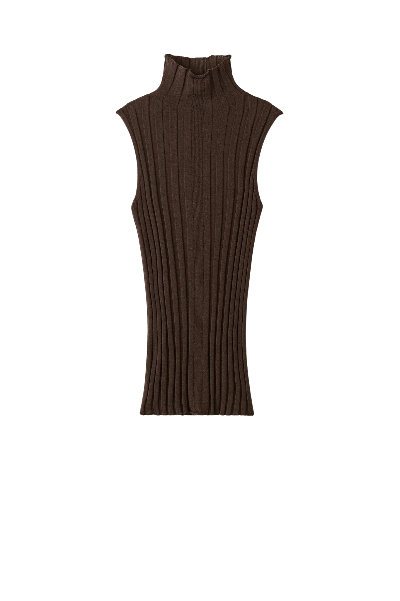 Top Featherlight Turtleneck Singlet in Mocha