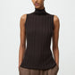 Top Featherlight Turtleneck Singlet in Mocha