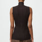 Top Featherlight Turtleneck Singlet in Mocha