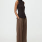 Top Featherlight Turtleneck Singlet in Mocha