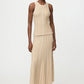 Top Textured Striped Singlet in Camel
