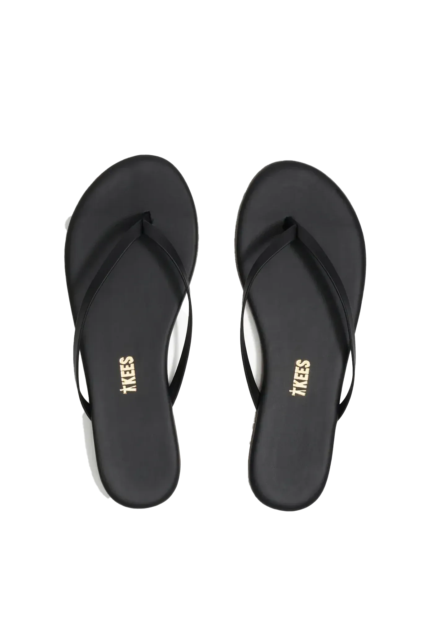 Lily Solids flip flops in washed black