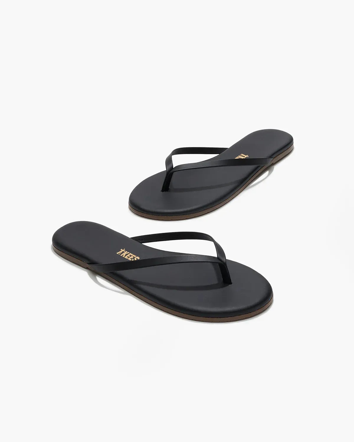 Lily Solids flip flops in washed black