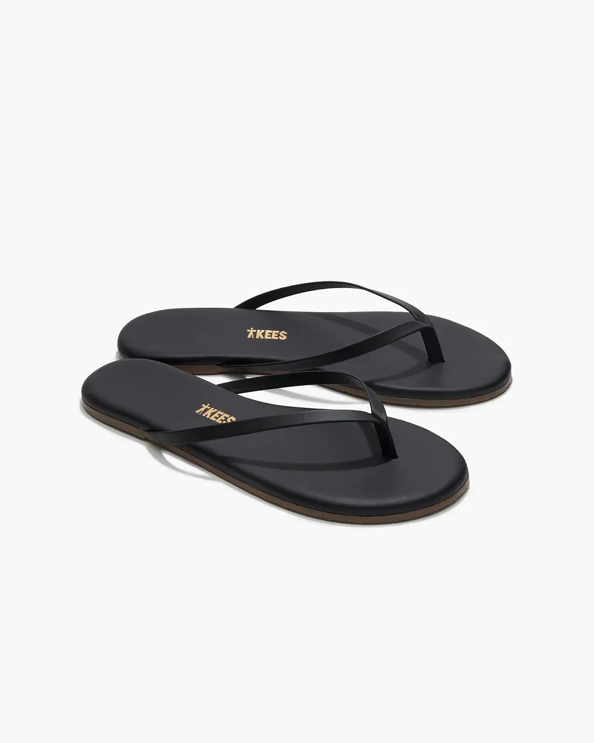 Lily Solids flip flops in washed black