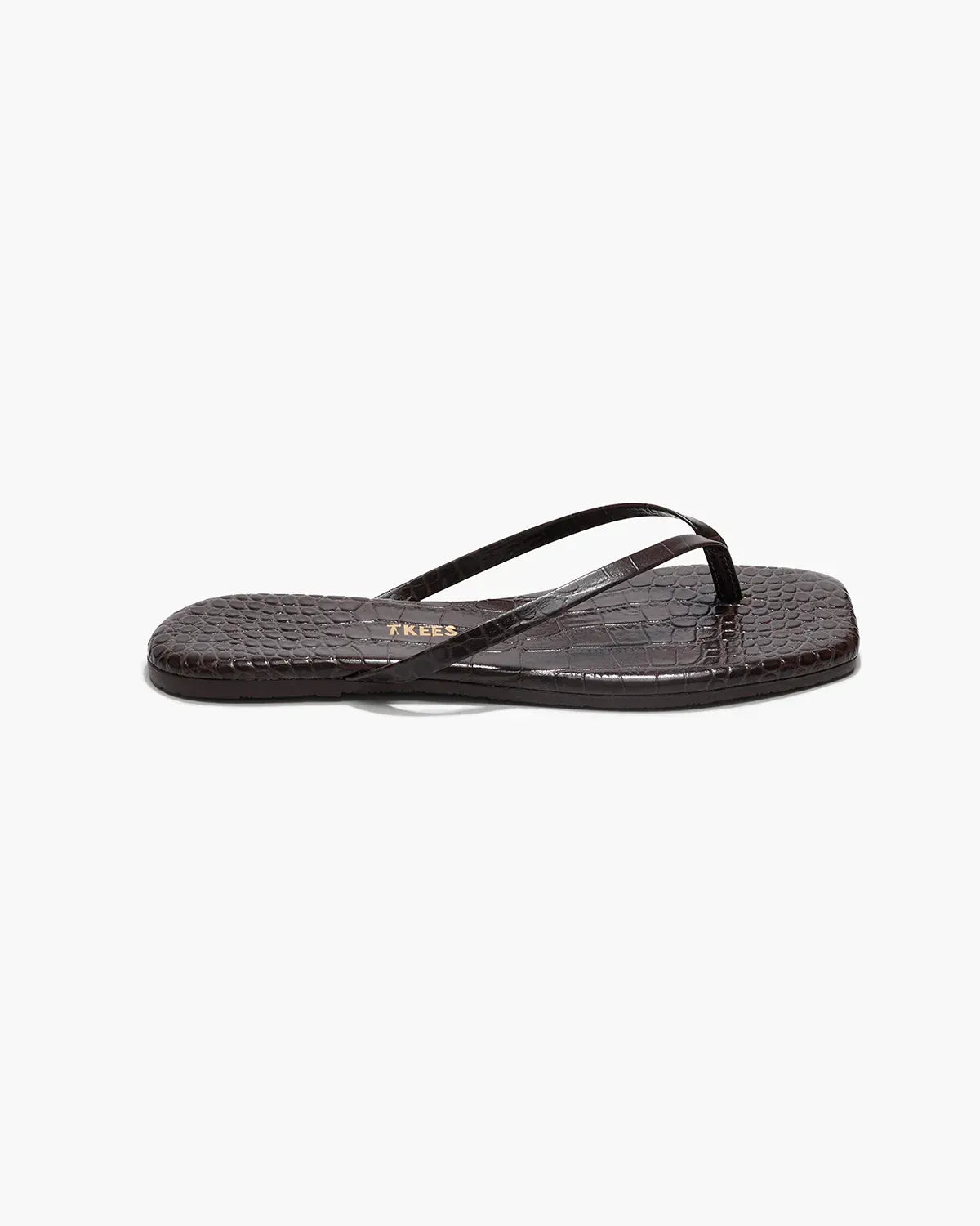 Flip-Flops Square Toe Lily Croc in Carob