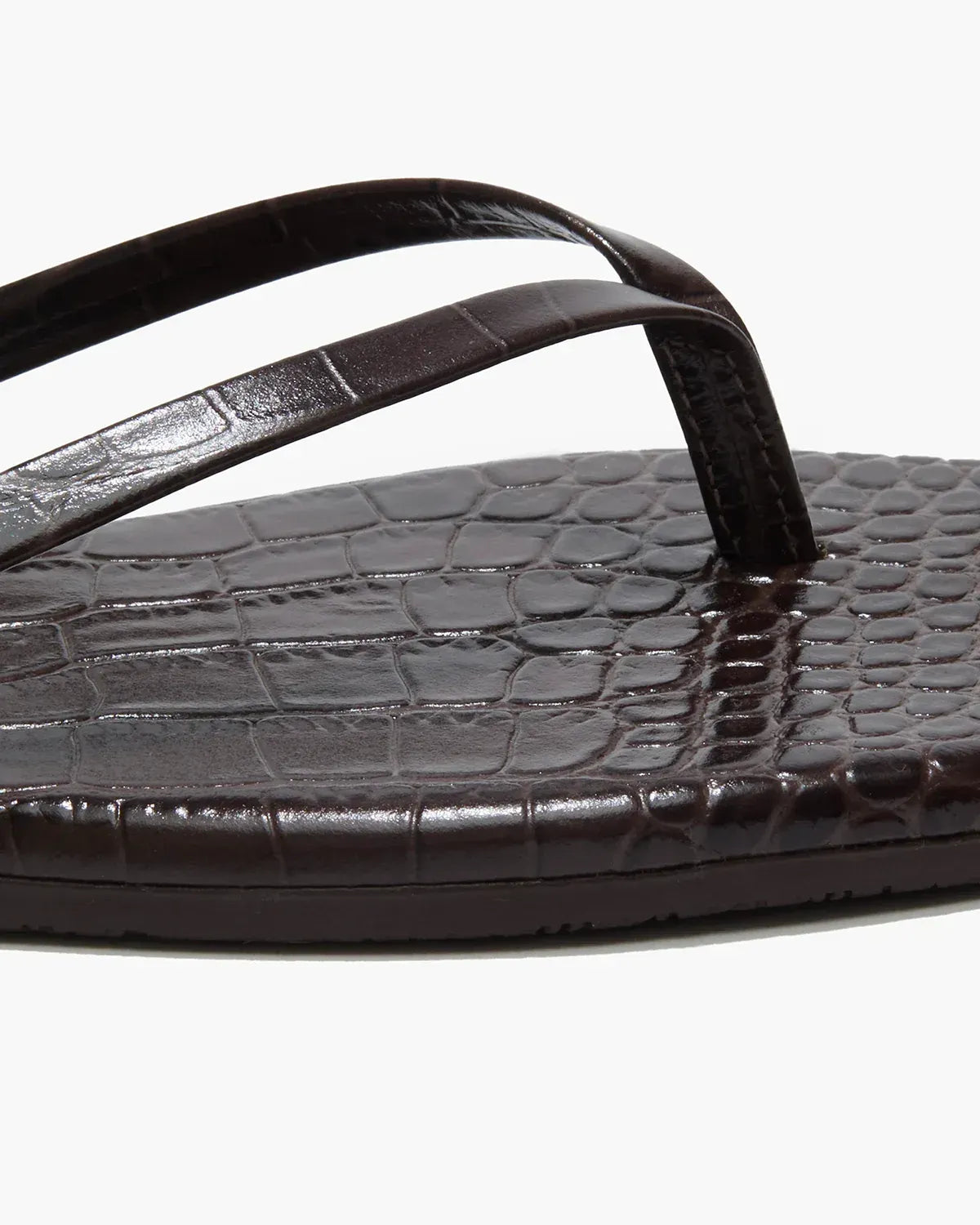 Flip-Flops Square Toe Lily Croc in Carob