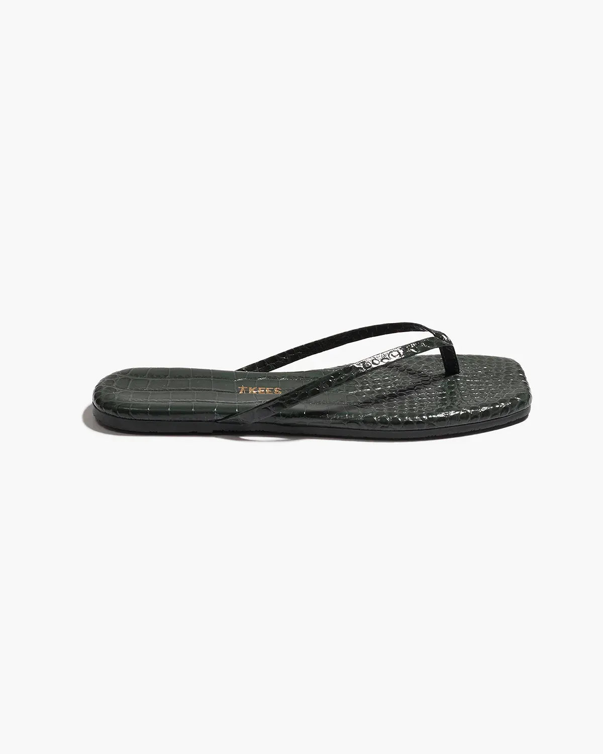 Flip-Flops Square Toe Lily Croc in Emerald