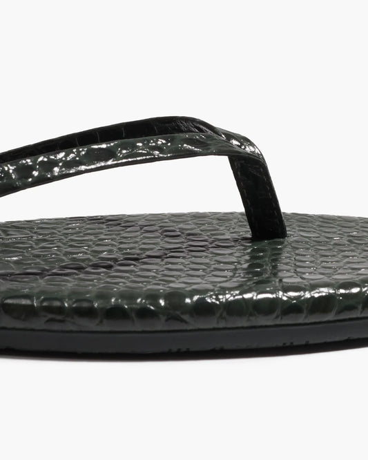 Flip-Flops Square Toe Lily Croc in Emerald
