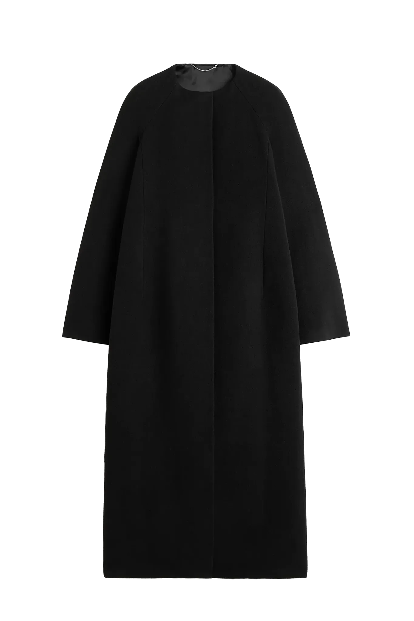 Bell-sleeve coat in black