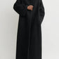 Bell-sleeve coat in black