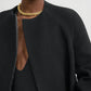 Bell-sleeve coat in black