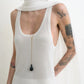 Crinkled scarf in white