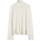 Pullover Slit Sleeve Turtleneck in White