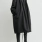 Gathered Parachute coat in black