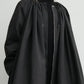 Gathered Parachute coat in black