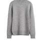 Pullover High-Neck Double Knit in Pale Gray Melange
