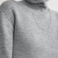 Pullover High-Neck Double Knit in Pale Gray Melange