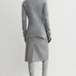 Pullover High-Neck Double Knit in Pale Gray Melange