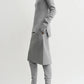 Pullover High-Neck Double Knit in Pale Gray Melange