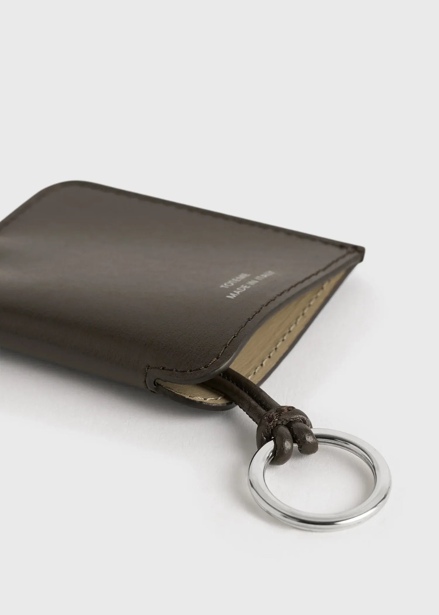 Leather in Bark Keyring