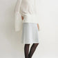Pullover Slit Sleeve Turtleneck in White
