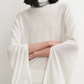 Pullover Slit Sleeve Turtleneck in White