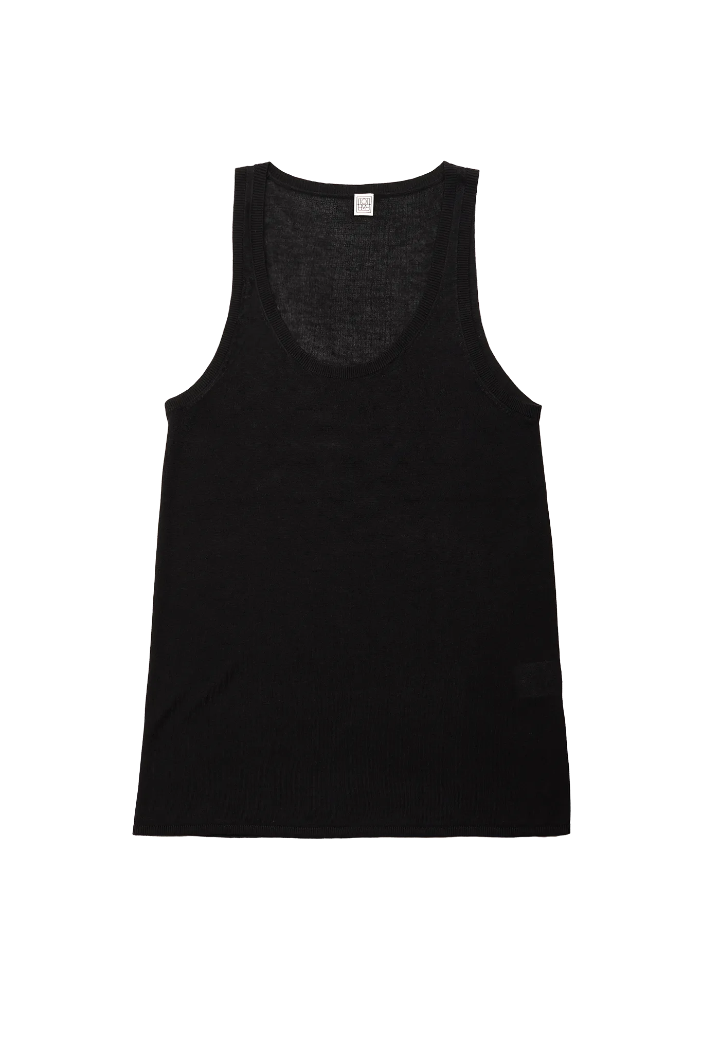 Knit tank top in black
