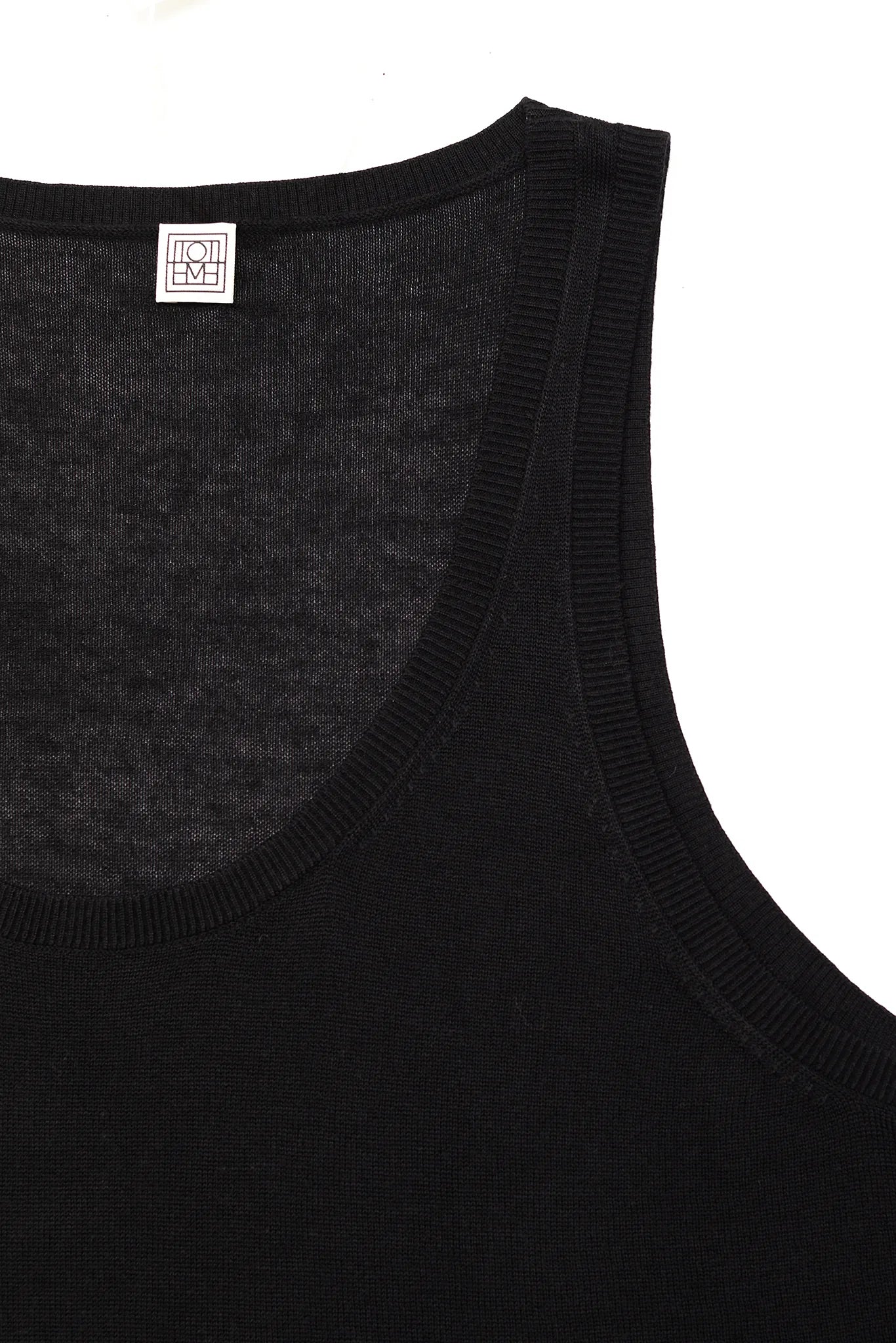 Knit tank top in black
