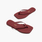 Flip-Flops Square Toe Lily in Burgundy