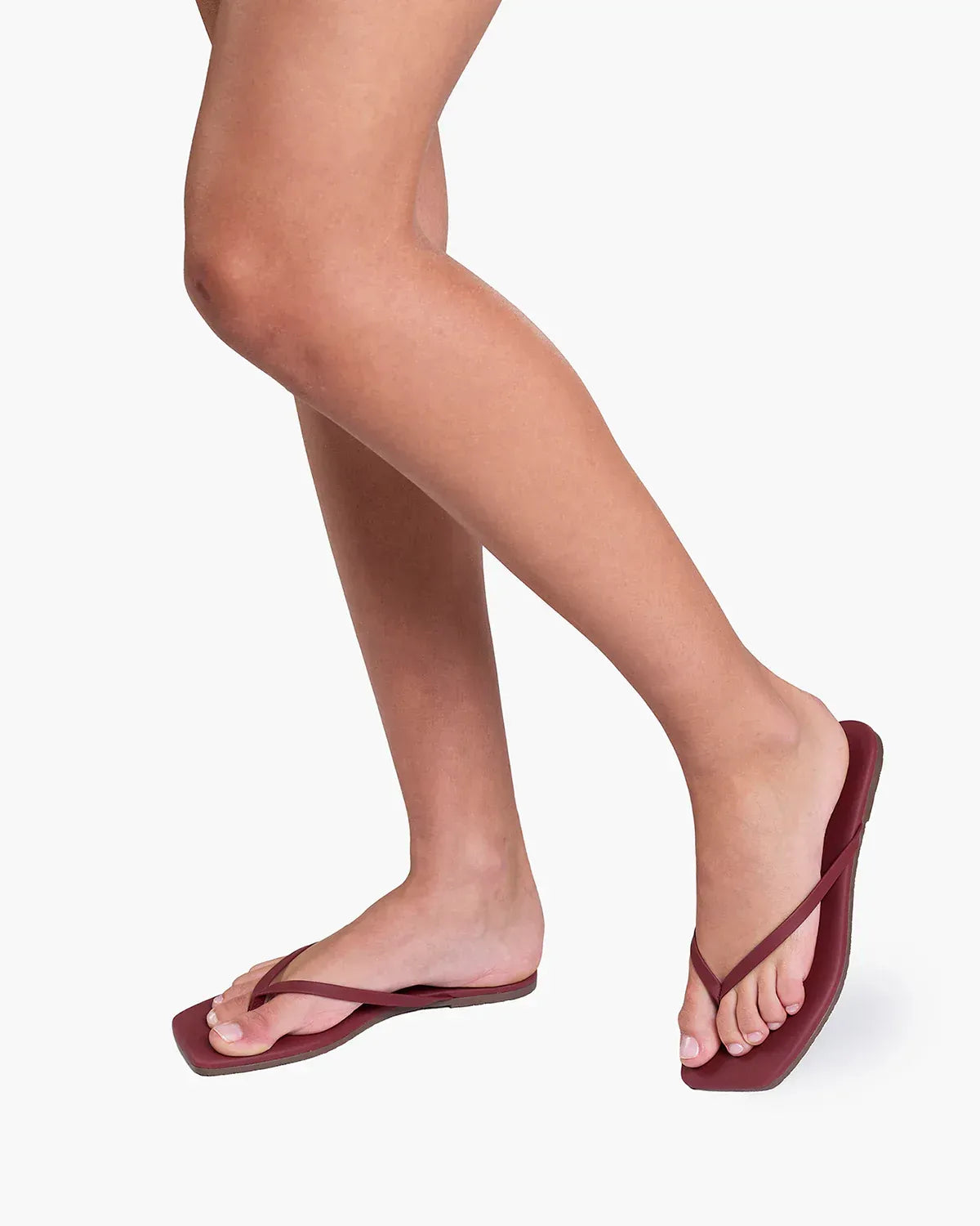 Flip-Flops Square Toe Lily in Burgundy