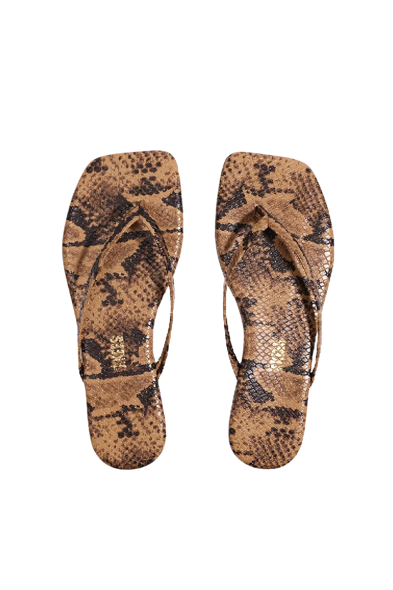 Flip-Flops Square Toe Exotics in Coco Snake